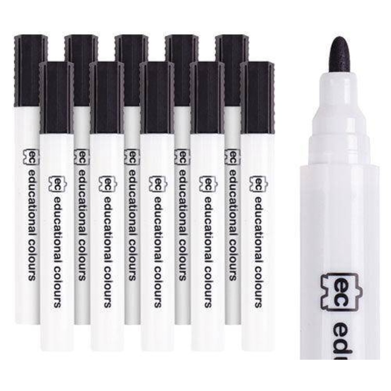 EC Whiteboard Marker Thick Black Pack of 10