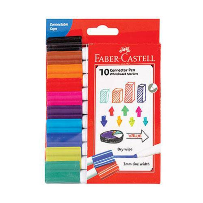 Faber-Castell Whiteboard Markers Coloured Bullet Pack of 10