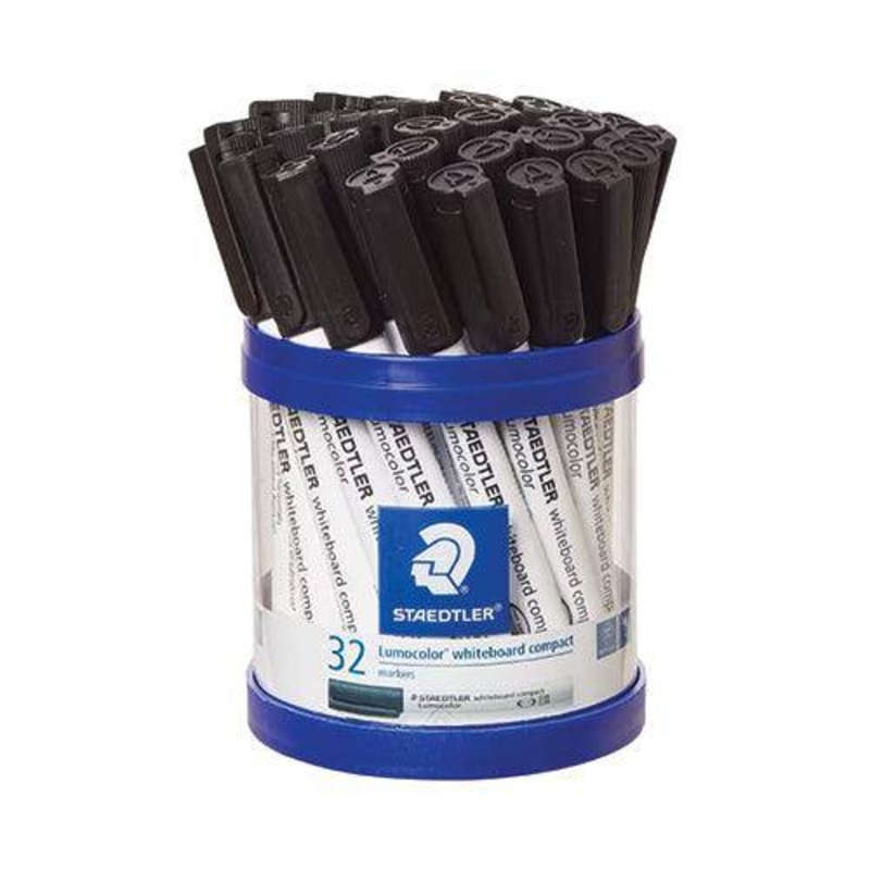 Staedtler Whiteboard Markers Black Pack of 32