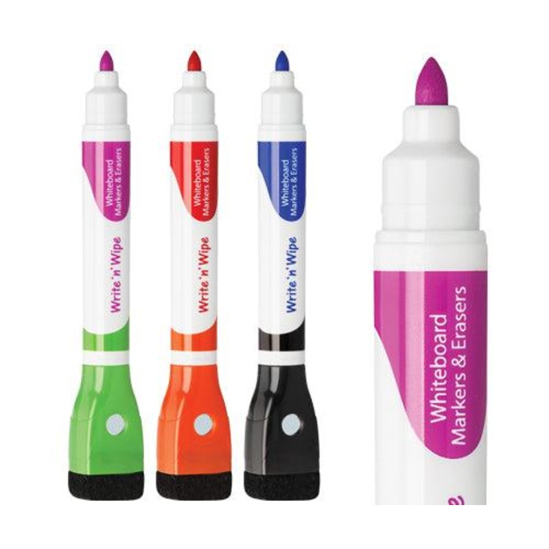 Write ‘n’ Wipe Whiteboard Markers 6 Colours Pack of 3