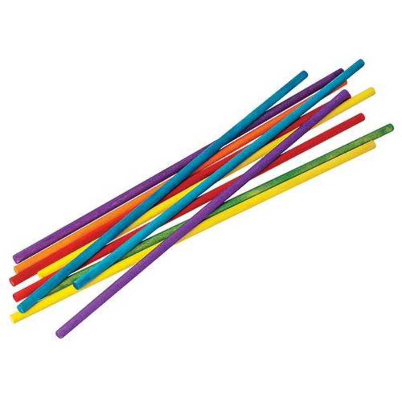 Dowel Rod 6mm x 30cm Coloured Pack of 10