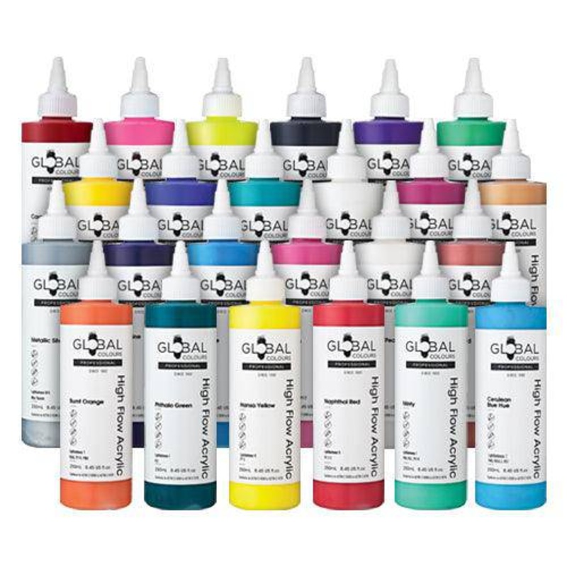 Global High Flow Acrylic Paint 250mL Pack of 24