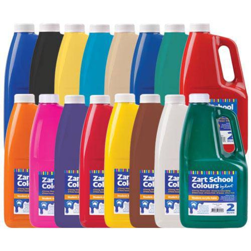 School Colours Acrylic Paint 2L Pack of 16