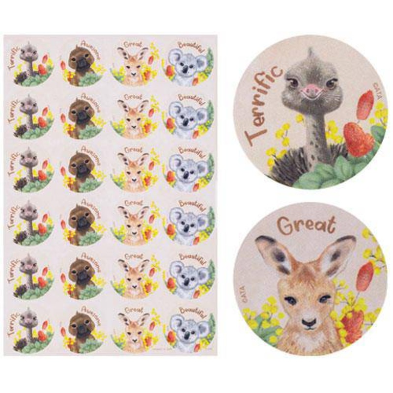 Australia Flora and Fauna Merit Stickers Pack of 72