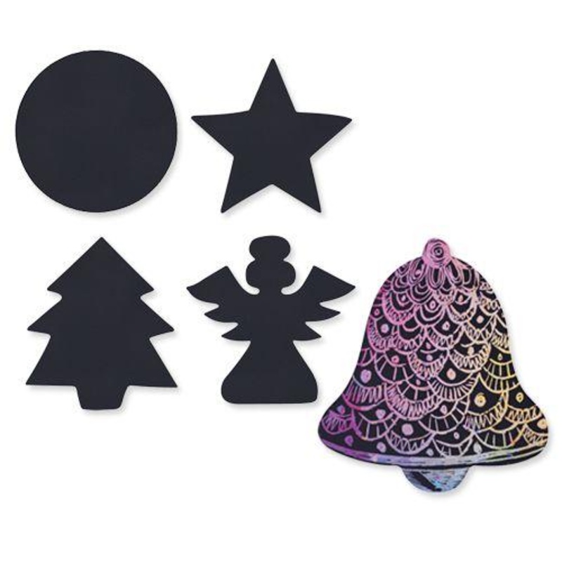 Scratch Christmas Shapes Pack of 30