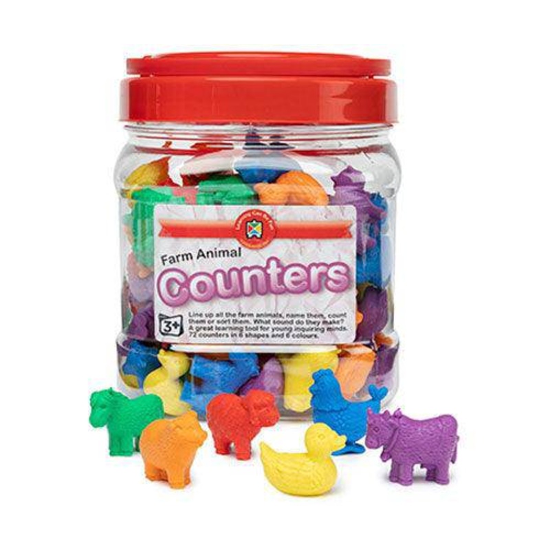 Farm Animal Counters Jar Pack of 72