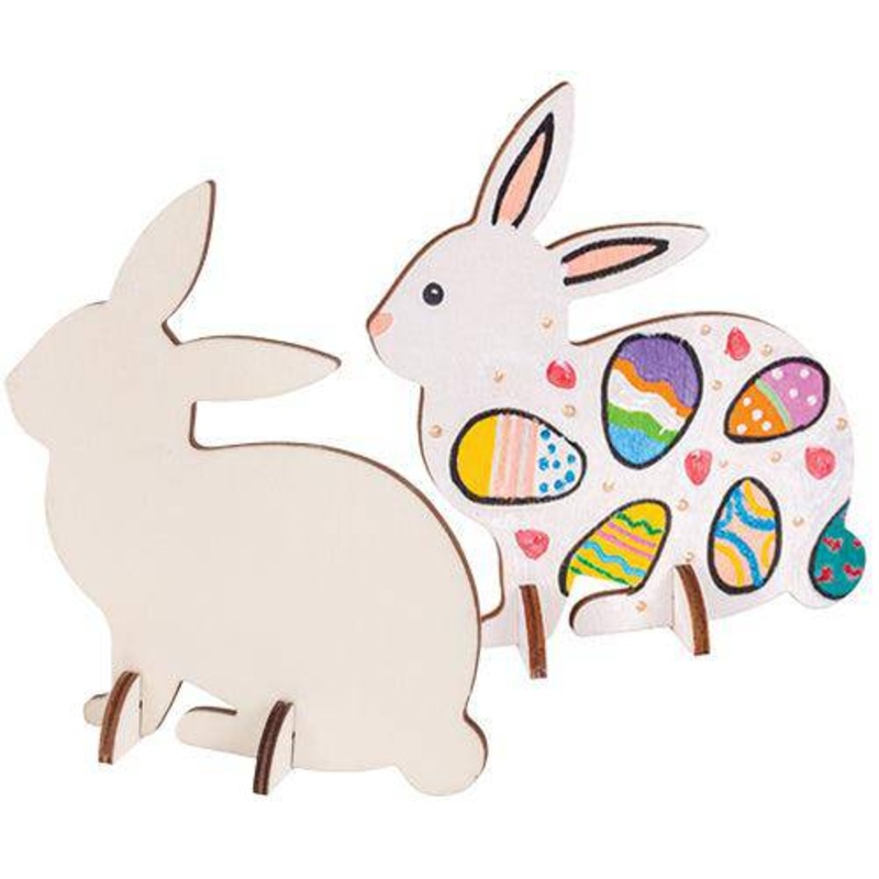 Wooden Standing Rabbit Assorted Pack of 10