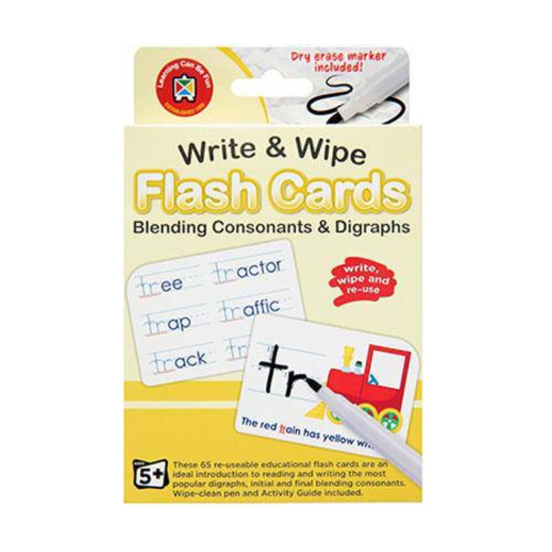 Write and Wipe Flash Cards Blend Consonants with Marker