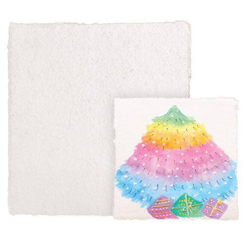 100% Recycled Cotton Handmade Watercolour Paper Square 300gsm