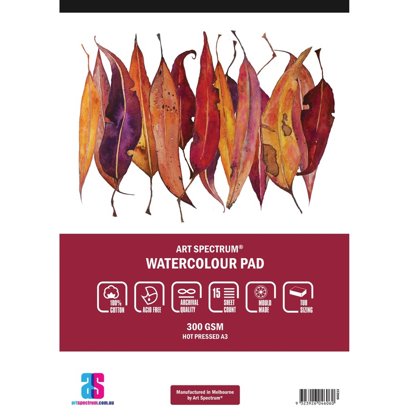 Art Spectrum Watercolour Pad 100% Cotton Hot Press A3 15 Sheet