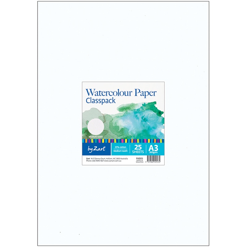 Watercolour Paper Class pack 300gsm A3 Pack of 25