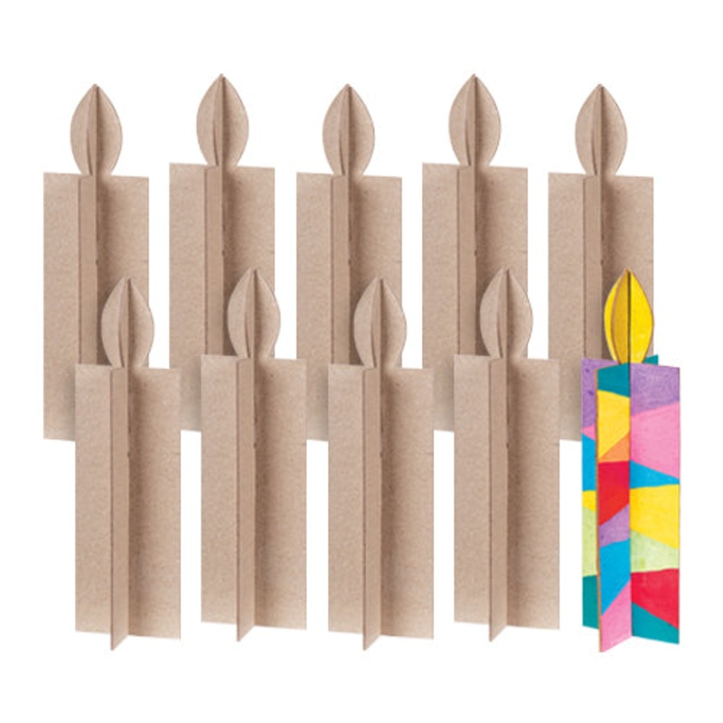 3D Papier-mache Christmas Candle Pack of 10