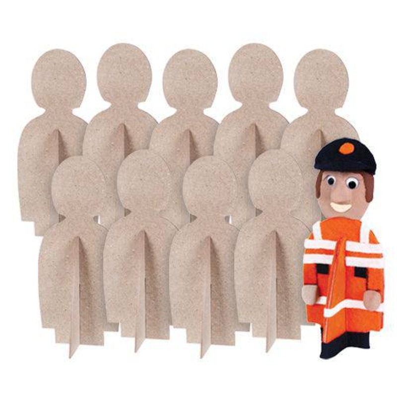3D Papier-mache Person Shape Pack of 10