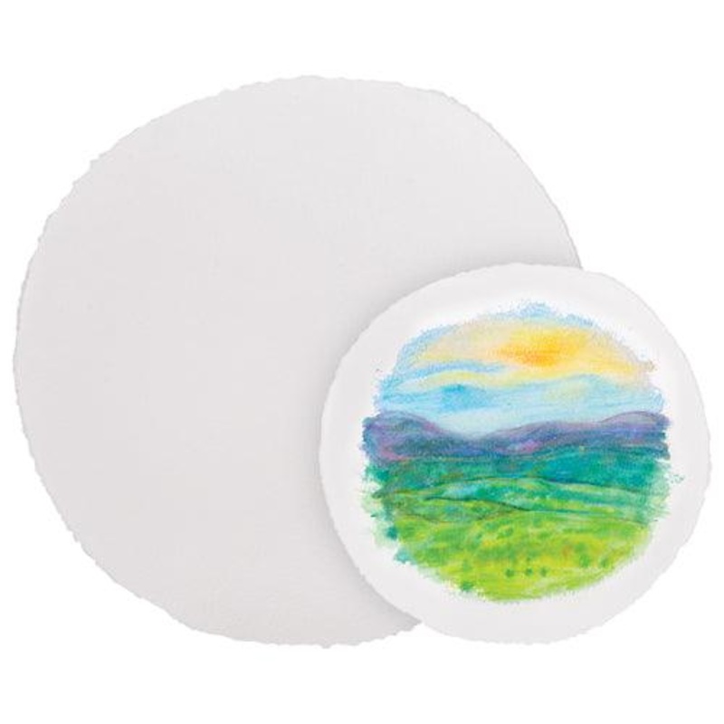 100% Recycled Cotton Handmade Watercolour Paper Round 300gsm