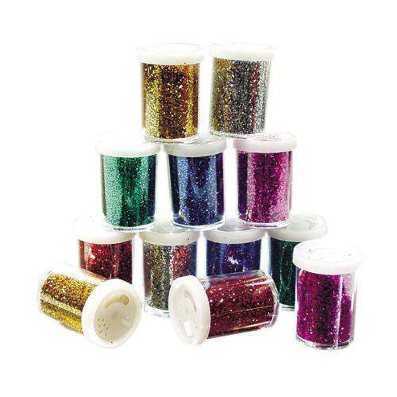 Coloured Glitter Pepper Shakers Pack of 12