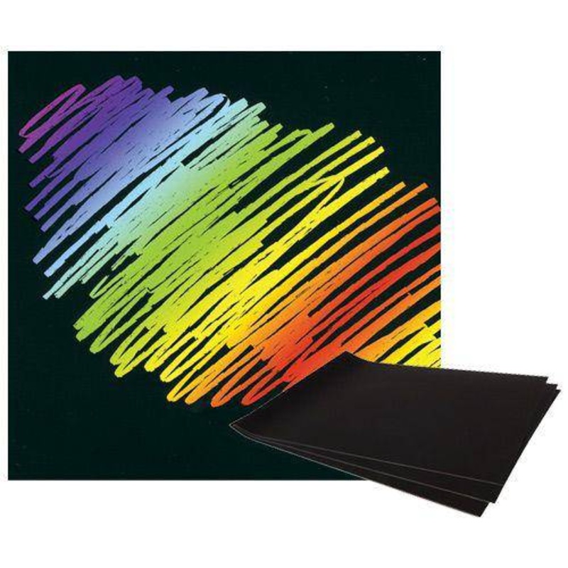 Scratch Rainbow Scraper Card A4 Pack of 12