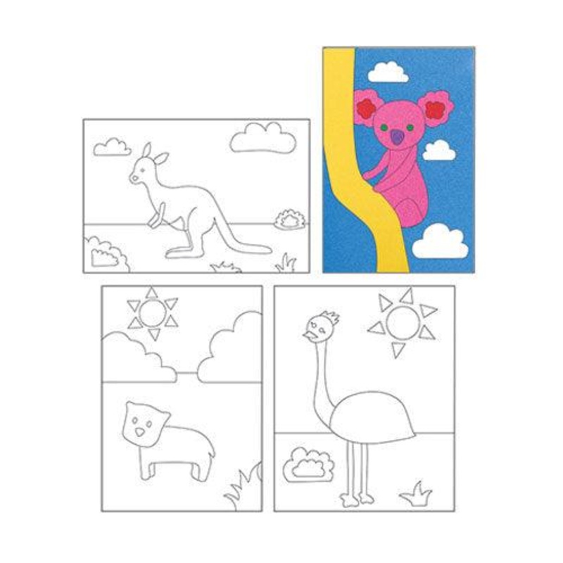 Sand Art Sheets Australian Animals Pack of 20