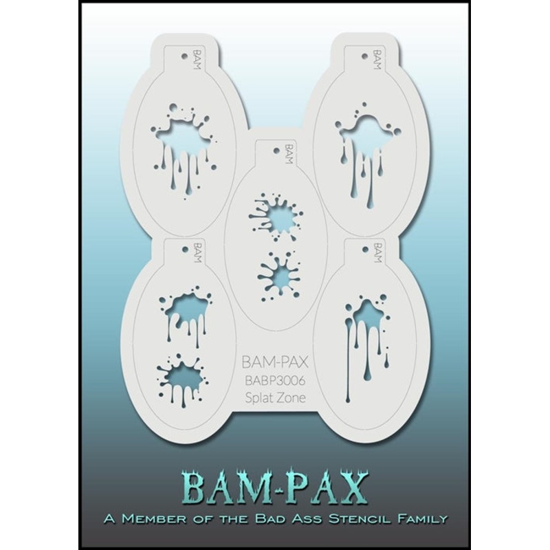 BAM PAX 3006 – Face Painting Stencil- Splat Zone – Overstock Sale!