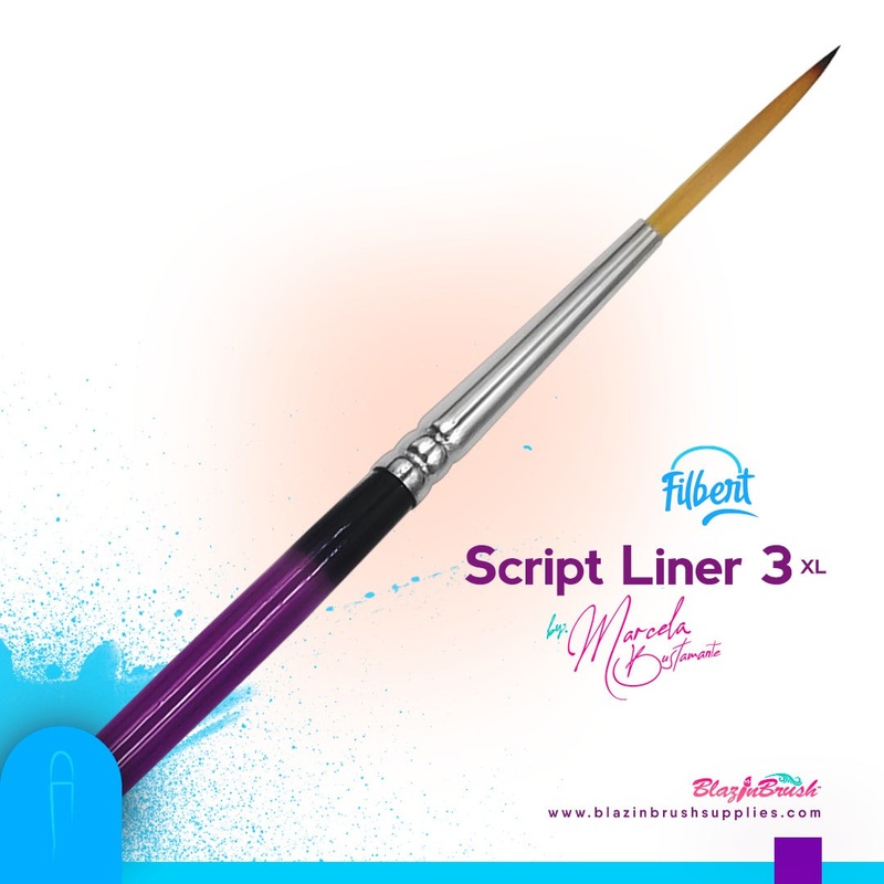 Blazin Face Painting Brush by Marcela Bustamante – NEW Script Liner #3 XL