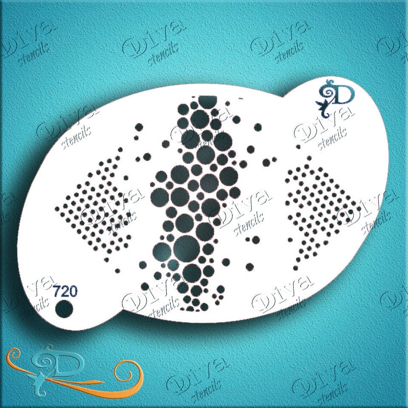 Diva Stencils | Face Painting Stencil | Graffiti Dots Big and Small (720)