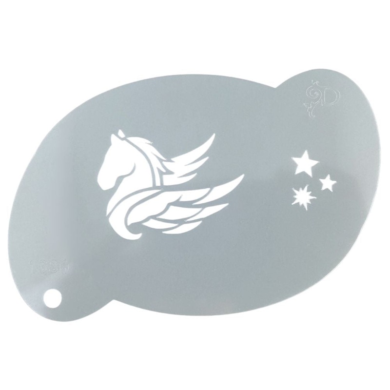 Diva Stencils | Face Painting Stencil | Pegasus w/ Stars (1386)