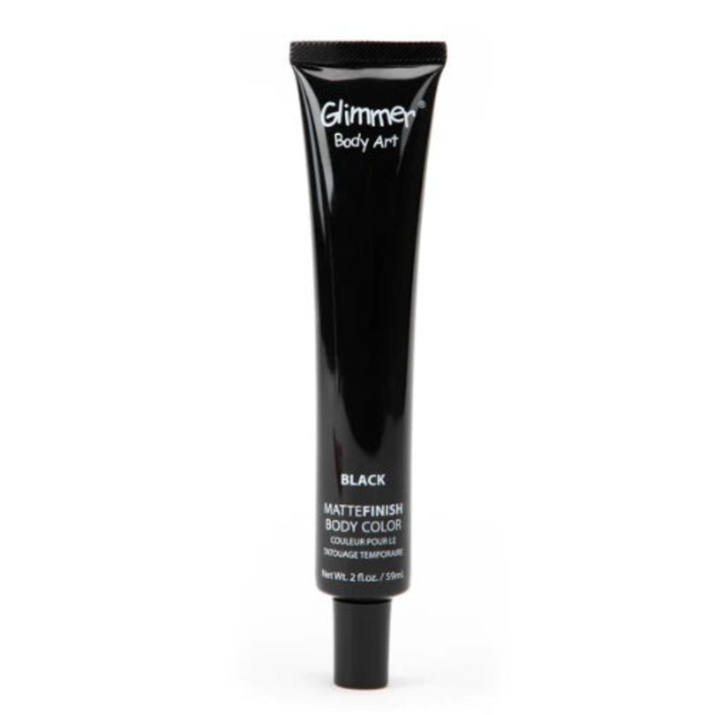 Glimmer Body Art – Matte Finish Body Color GET INKED – BLACK INK GEL – 2 fl oz / 59ml