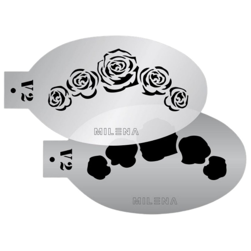 MILENA STENCILS | Face Painting Stencil –  (Crown of Roses)  V2