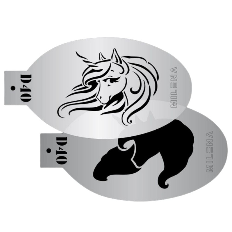 MILENA STENCILS | Face Painting Stencil –  (Flowing Mane Unicorn Set)  D40