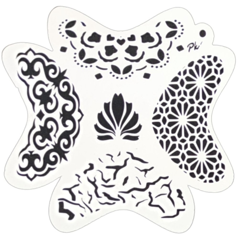 PK | FRISBEE Face Painting Stencil – Crowns and Textures – B3