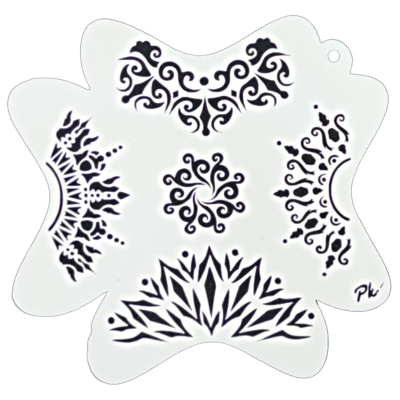PK | FRISBEE Face Painting Stencil | New Mylar – Crown Swirl – A3