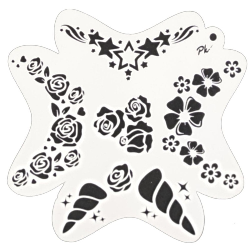 PK | FRISBEE Face Painting Stencil | New Mylar – Spring Unicorn – B2