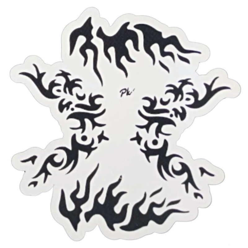 PK | FRISBEE Face Painting Stencil | NEW Mylar – Tribal and Flames – D2