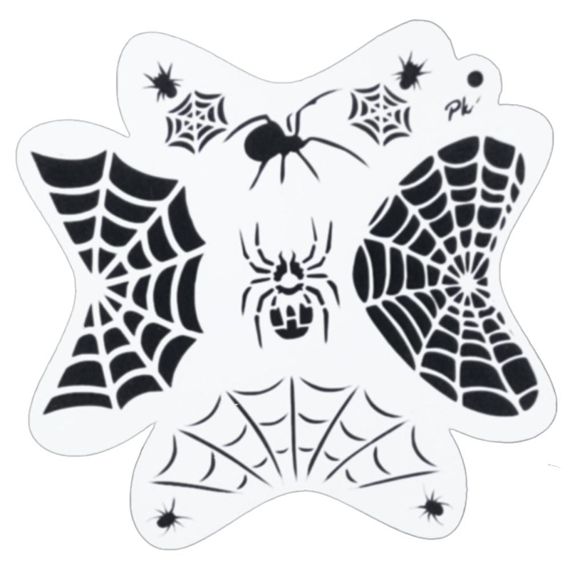 PK | FRISBEE Face Painting Stencil – New Mylar – Webs and Spiders – D1