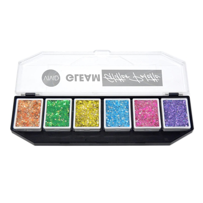 VIVID Glitter | GLEAM Glitter Cream |  BRILLIANT  – 6 Color PALETTE (48gr)