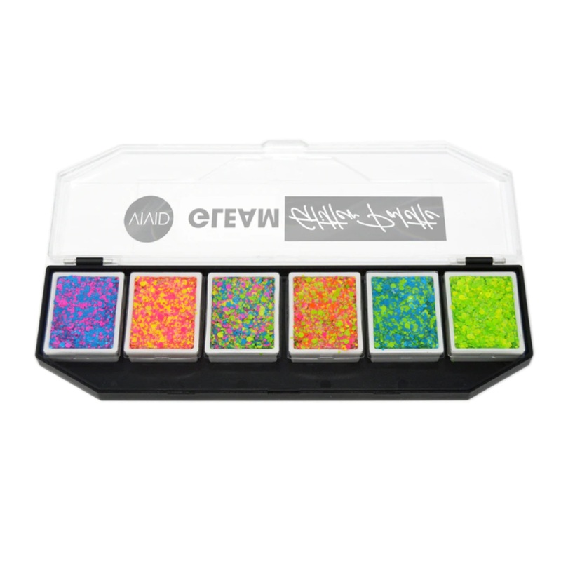 VIVID Glitter | GLEAM Glitter Cream | UV GALACTIC GLOW  –   6 Color PALETTE (48gr)