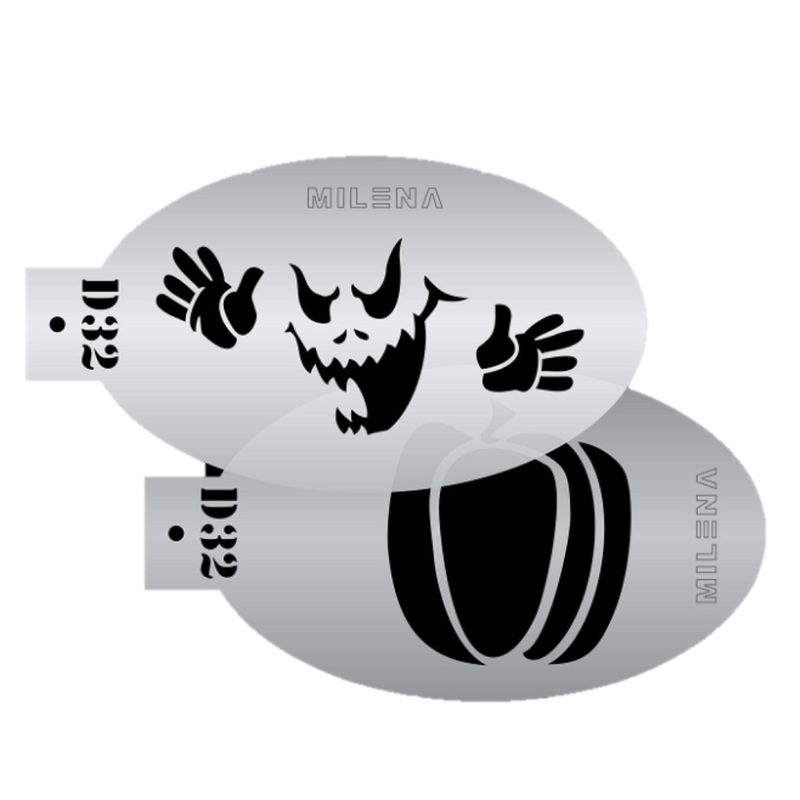 MILENA STENCILS | Face Painting Stencil – (Haunted Pumpkin)  D32