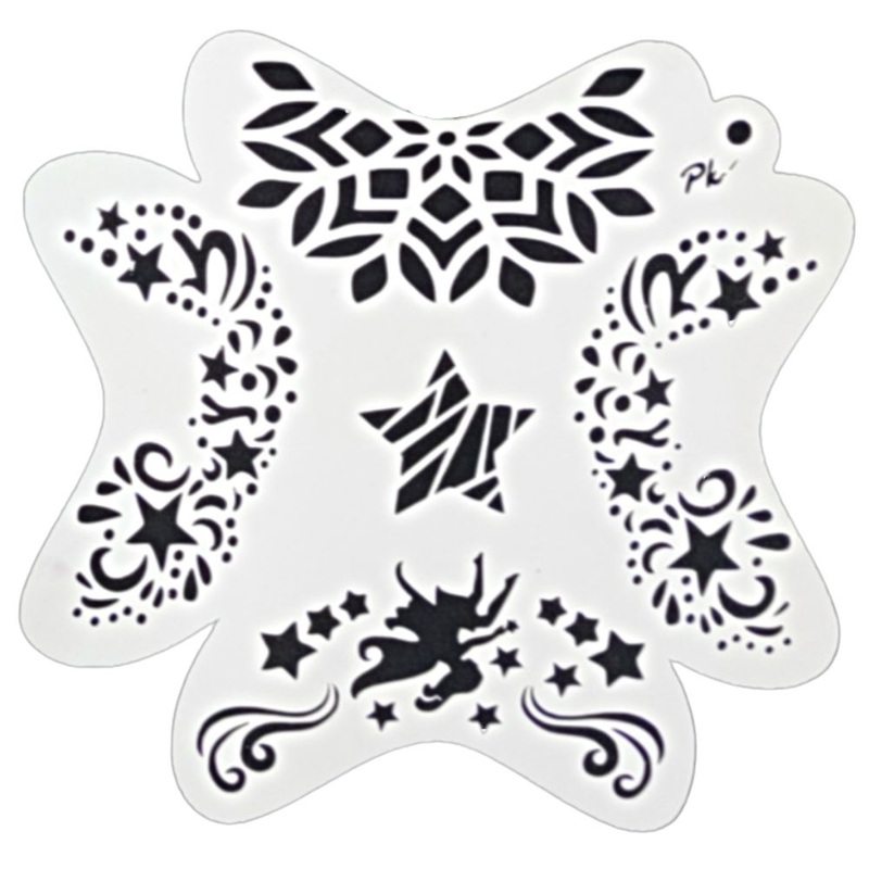 PK | FRISBEE Face Painting Stencil | New Mylar – Fairy and Stars – A4