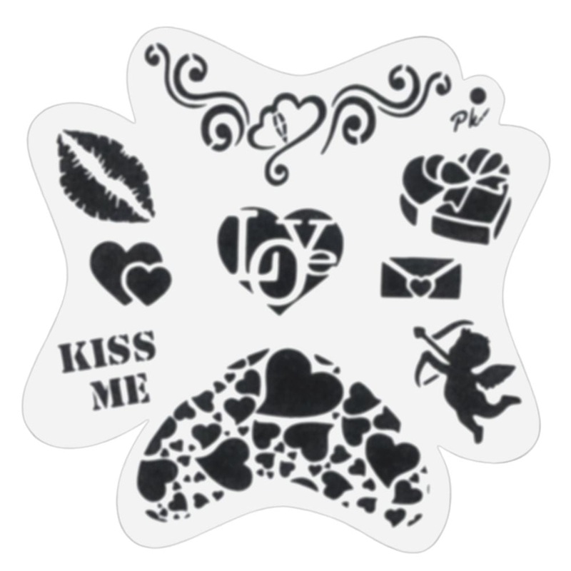 PK | FRISBEE Face Painting Stencil | NEW Mylar – Happy Valentine’s Day –  D5