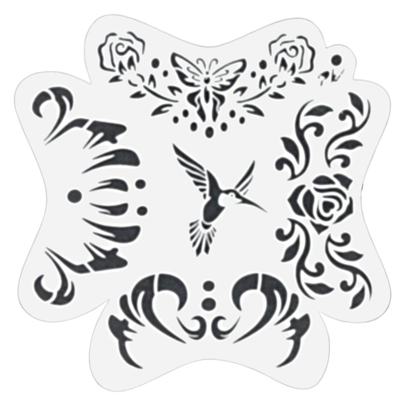 PK | FRISBEE Face Painting Stencil | NEW Mylar – Humming Bird w/ Crowns – E1