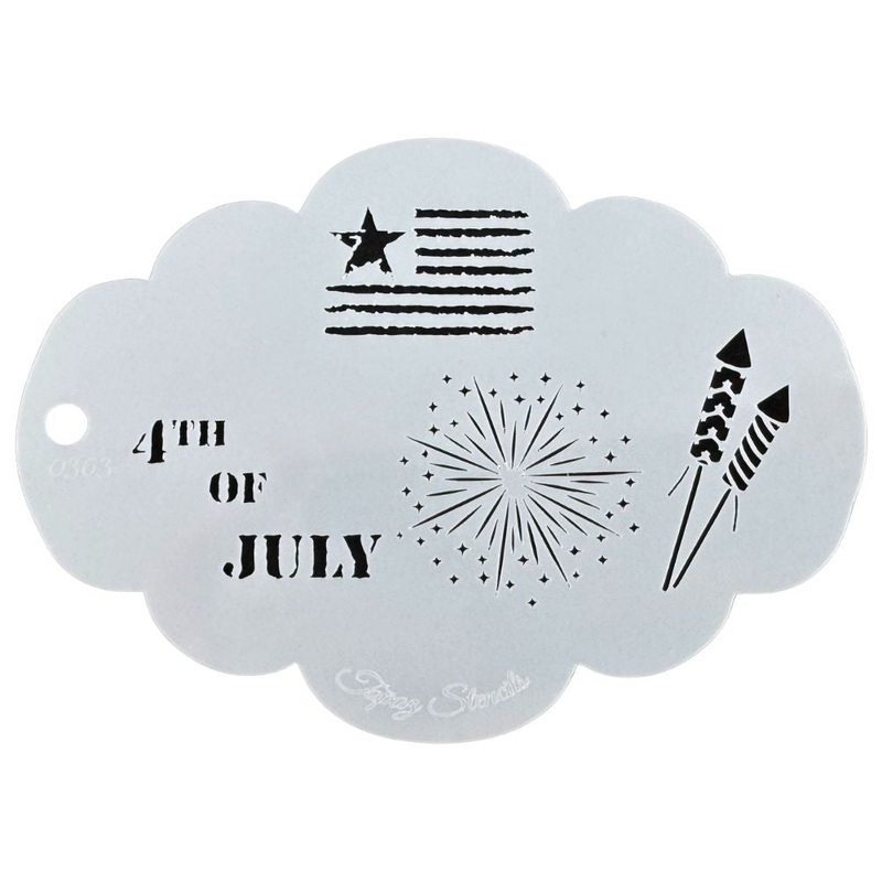 Topaz Stencils | Face Painting Stencil – 4th of July Elements (0363)