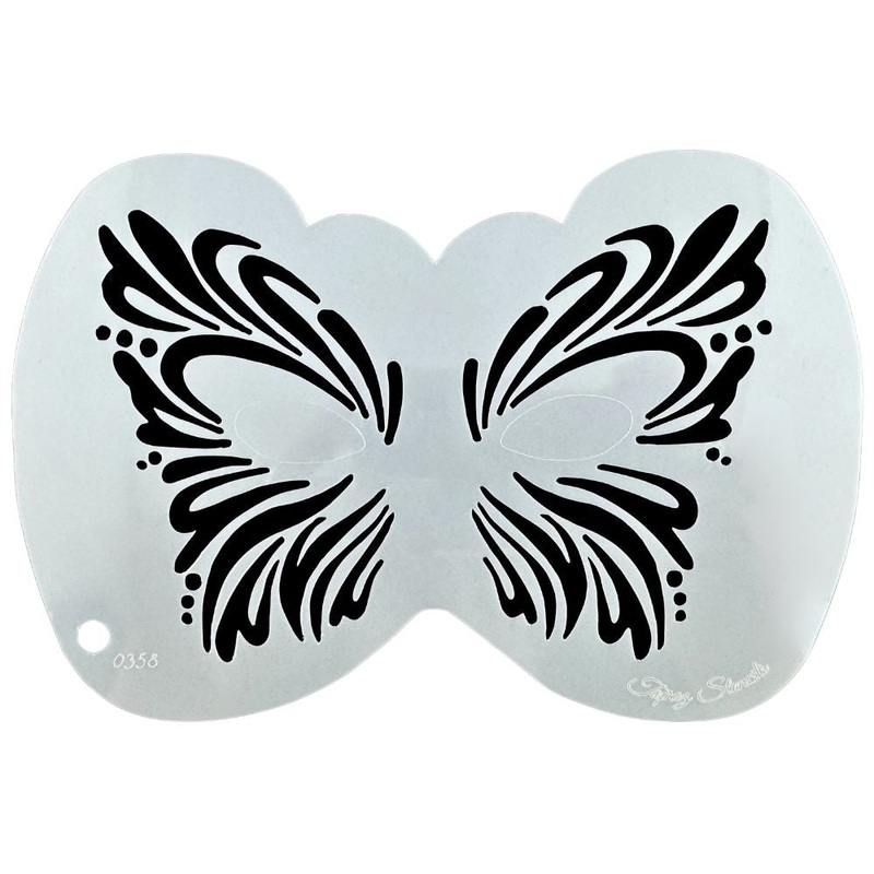 Topaz Stencils | Face Painting Stencil – BIG Butterfly Flutter Eyes (0358)