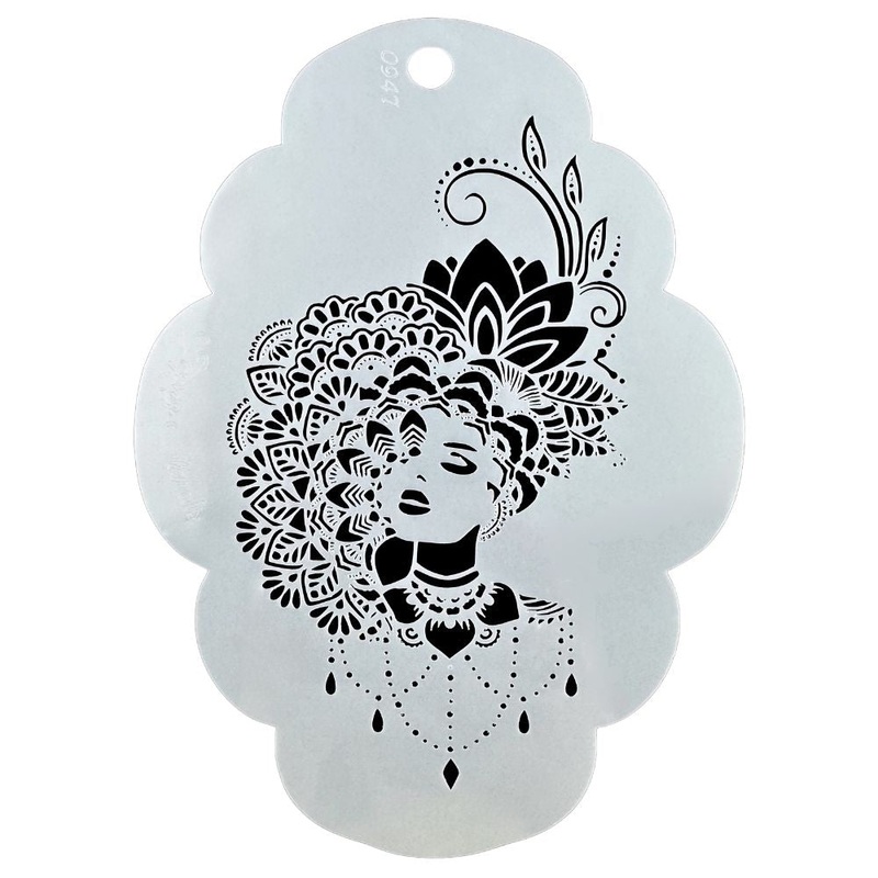 Topaz Stencils | Face Painting Stencil – BIG Henna Woman – Christina  (0947)