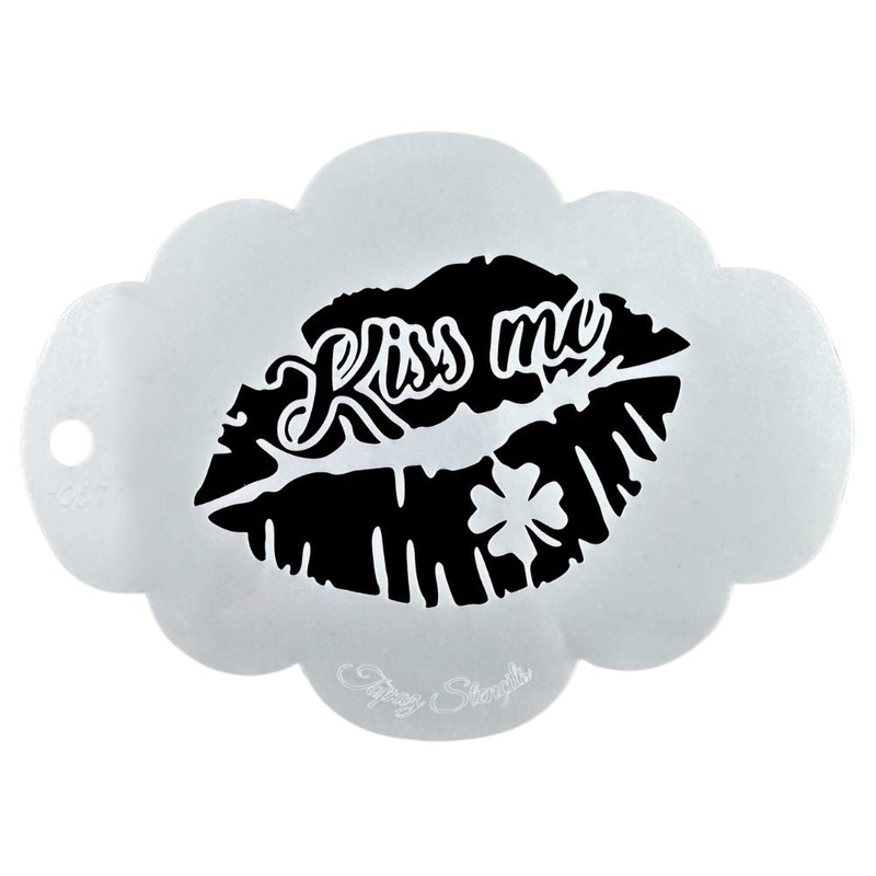 Topaz Stencils | Face Painting Stencil – Irish Kiss Me (01057)