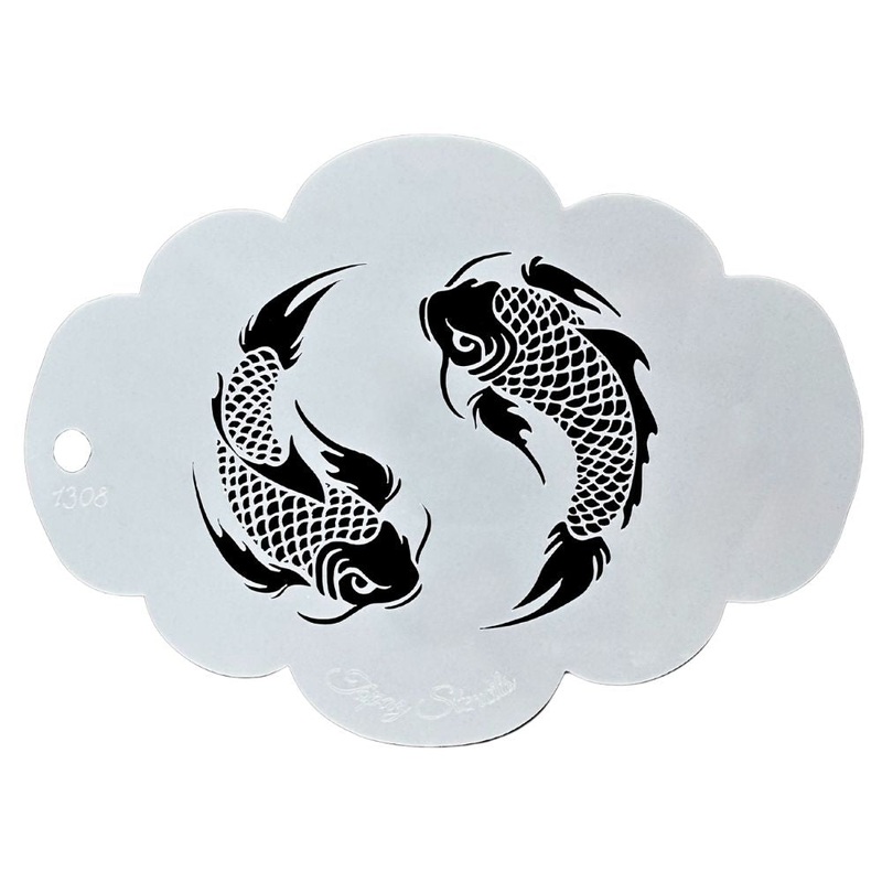 Topaz Stencils | Face Painting Stencil – Koi Yin Yang (01308)