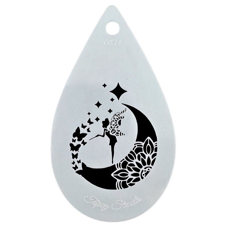 Topaz Stencils | Face Painting Stencil – Mandala Moon Fairy (0871)