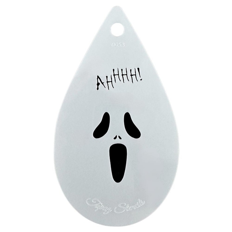 Topaz Stencils | Face Painting Stencil – Screaming Ghost (0053)