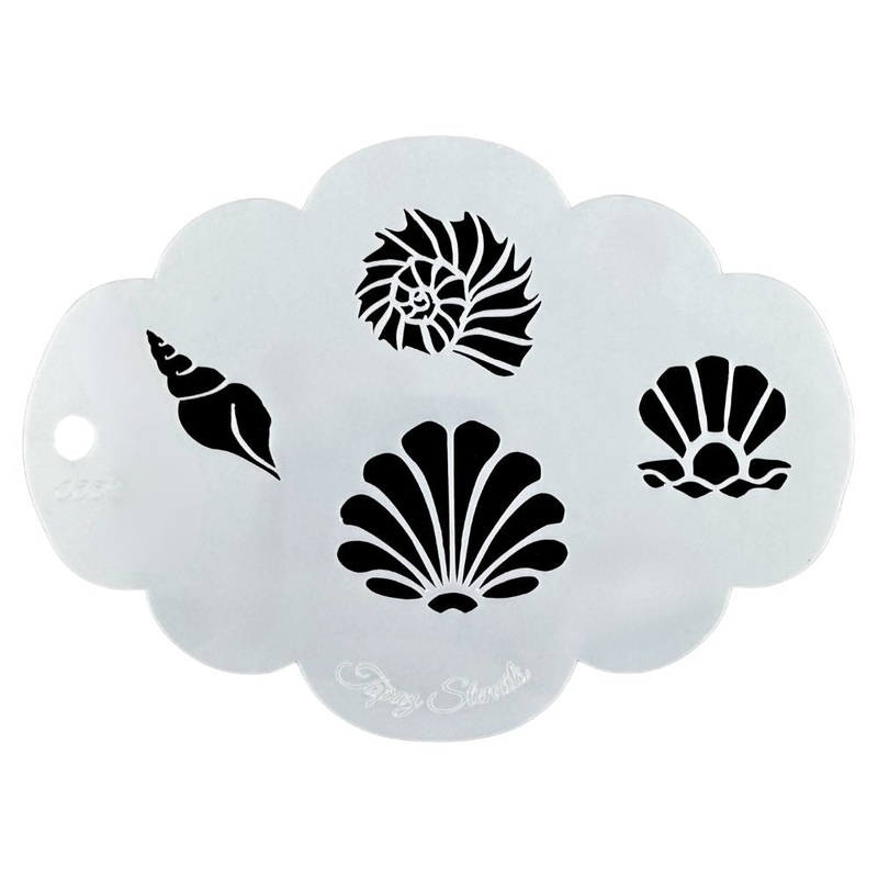 Topaz Stencils | Face Painting Stencil – Sea Shells (0662)