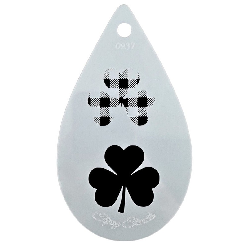 Topaz Stencils | Face Painting Stencil – Shamrock Plaid (0237)