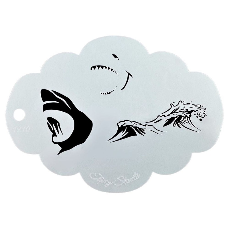 Topaz Stencils | Face Painting Stencil – Shark Attack (01210)