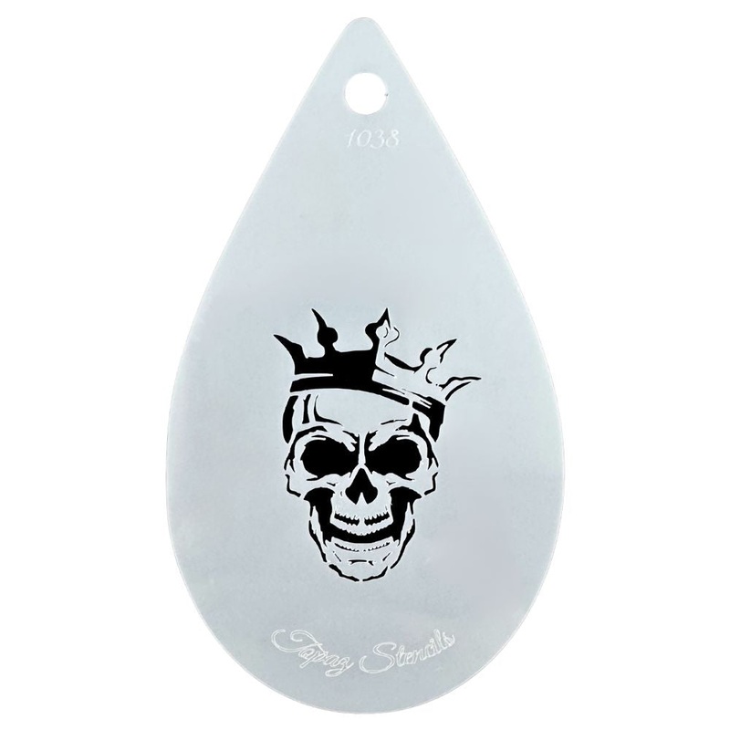 Topaz Stencils | Face Painting Stencil – Skull King (01038)